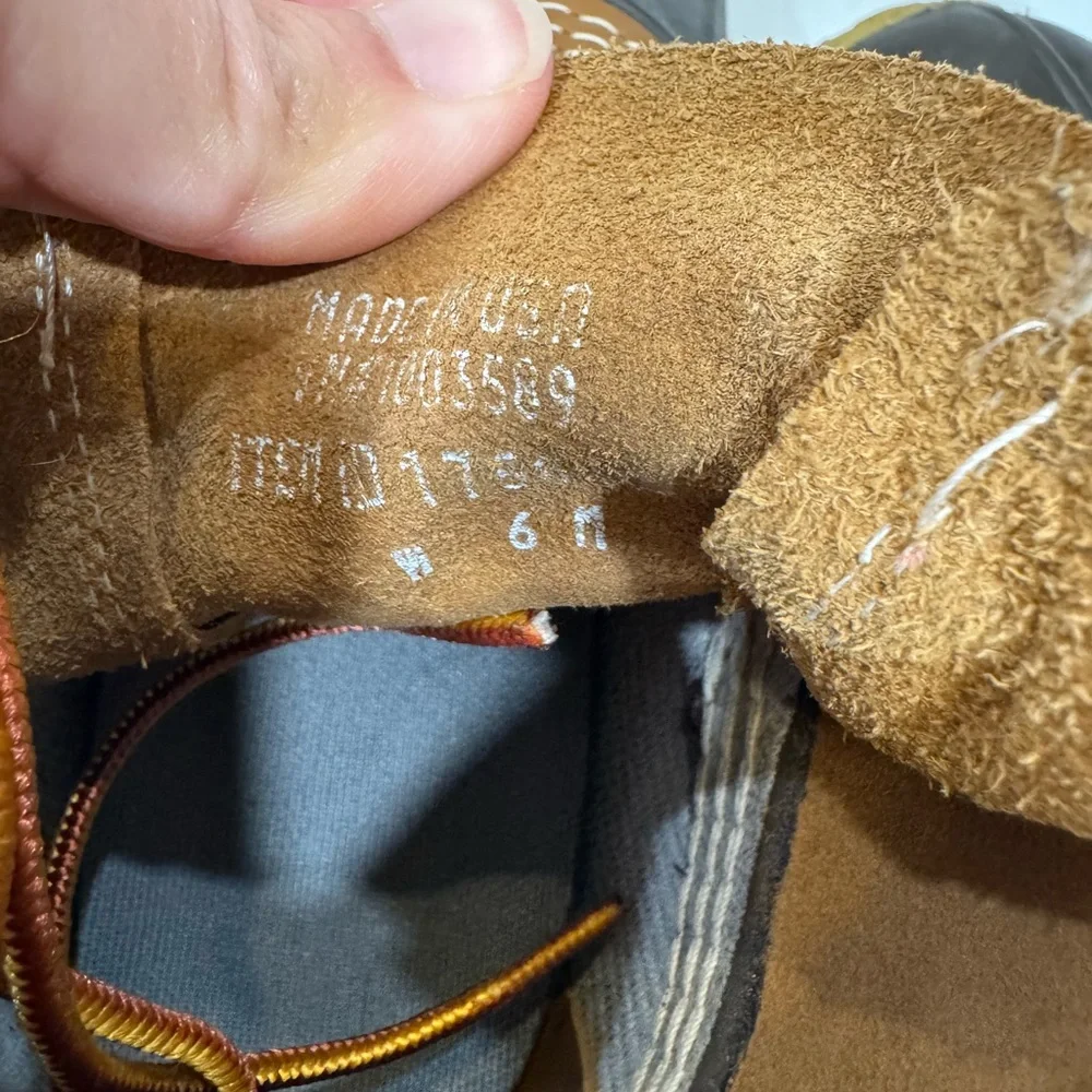 L.L. Bean Duck‎ Boots Women’s Waterproof 8” High Brown Leather Rubber USA Size 6